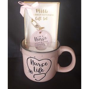 Nurse Life mug and keychain with mirror